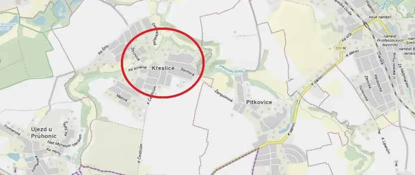 Prodej pozemku pro bydlení, Praha - Křeslice, 2300 m2