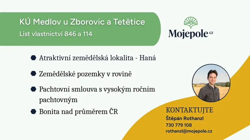 Prodej pole, Počenice-Tetětice, 34319 m2