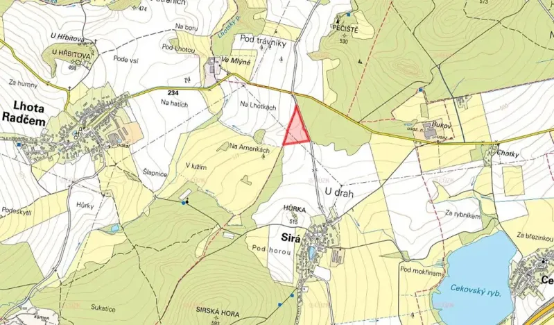 Prodej pole, Sirá, 32483 m2