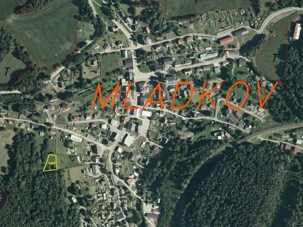 Dražba pozemku pro bydlení, Mladkov, 1004 m2