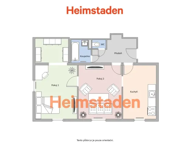 Pronájem bytu 2+1, Ostrava - Poruba, Bohuslava Martinů, 54 m2