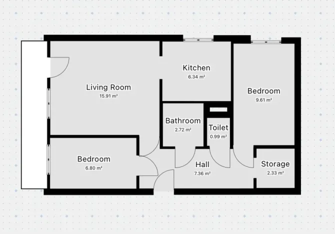 Pronájem bytu 2+1, Praha - Krč, V Štíhlách, 47 m2