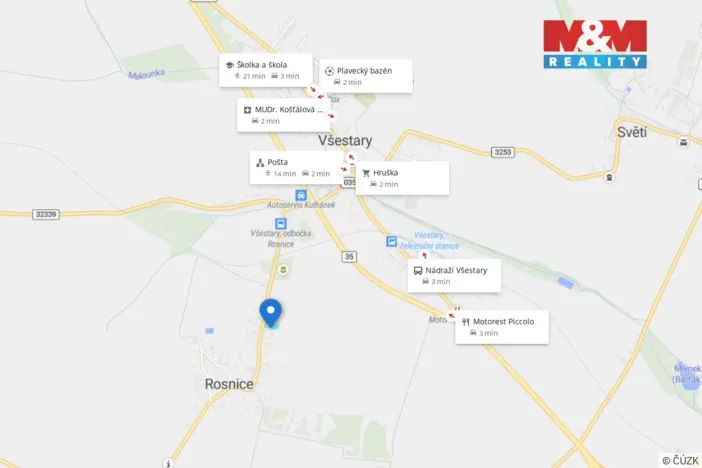 Prodej pozemku pro bydlení, Všestary - Rosnice, 1293 m2