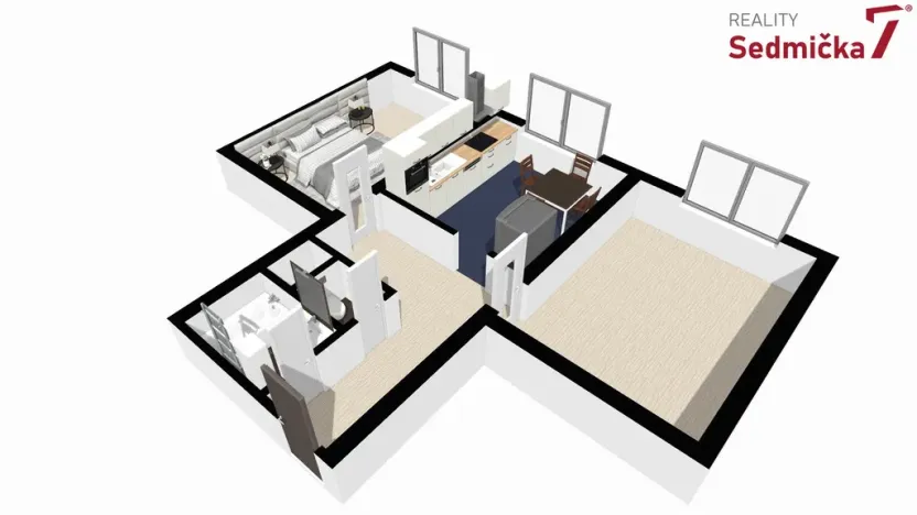 Pronájem bytu 2+1, Nové Město na Moravě, Budovatelů, 58 m2