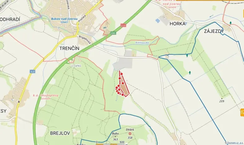 Pronájem louky, Bakov nad Jizerou, 48746 m2