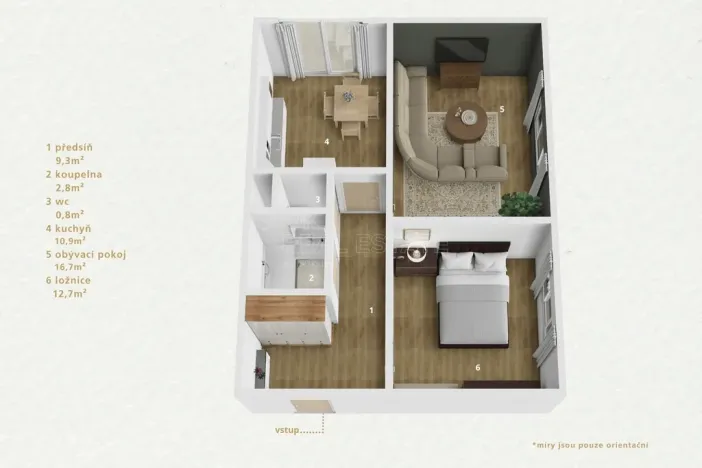 Pronájem bytu 2+1, Ostrov, Lidická, 54 m2