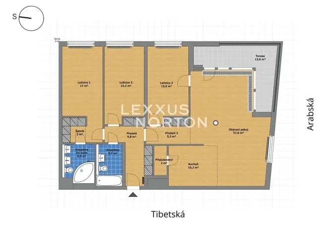 Prodej bytu 4+kk, Praha - Vokovice, Tibetská, 127 m2