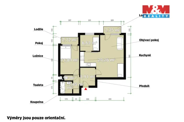 Pronájem bytu 3+kk, Praha - Hlubočepy, Prosluněná, 60 m2