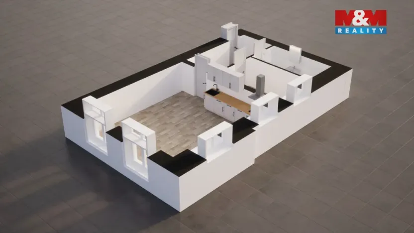 Pronájem bytu 2+kk, Jablonec nad Nisou, Růžová, 50 m2