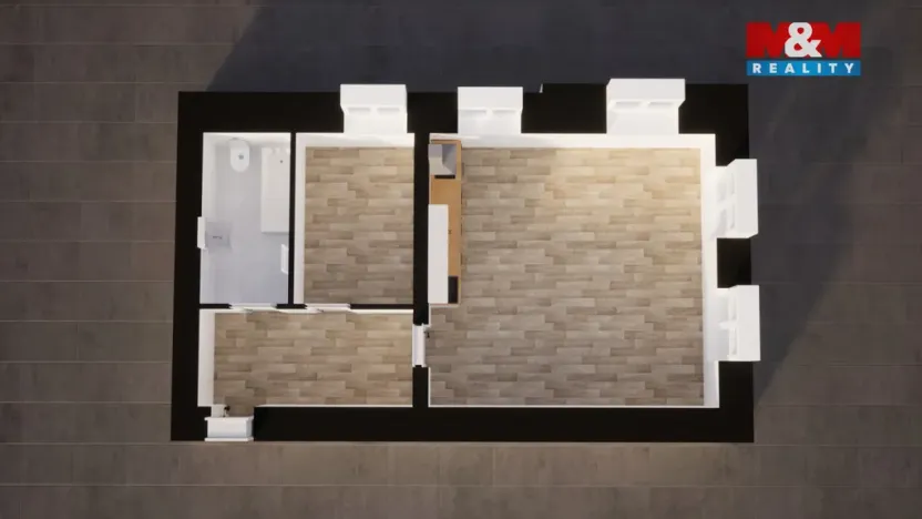 Pronájem bytu 2+kk, Jablonec nad Nisou, Růžová, 50 m2