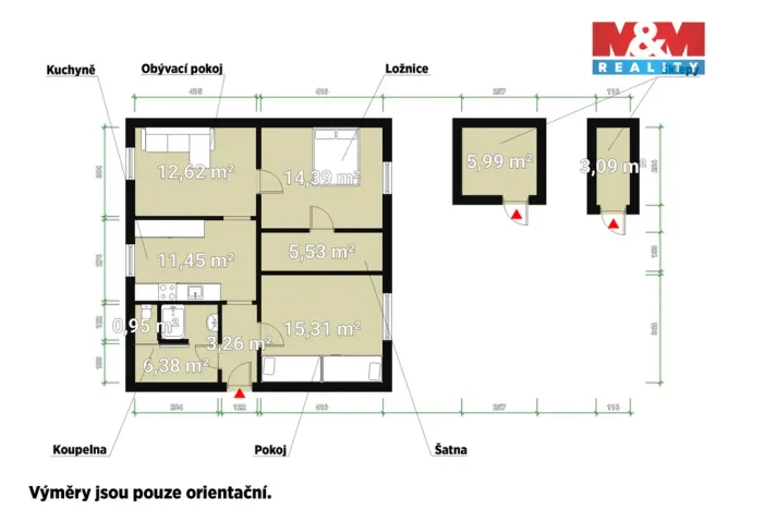 Prodej bytu 3+1, Plzeň - Koterov, Topolová, 70 m2