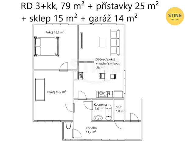 Prodej rodinného domu, Tvrdkov, 96 m2