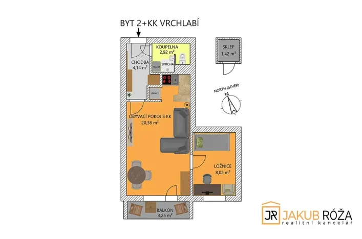 Pronájem bytu 2+kk, Vrchlabí, Pražská, 40 m2