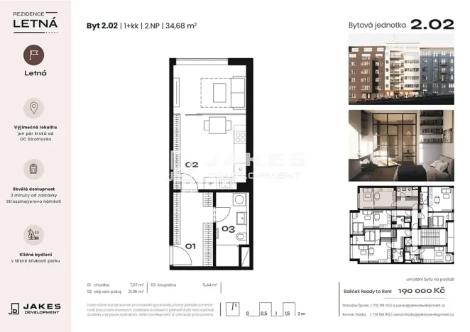 Prodej bytu 2+kk, Praha - Holešovice, Kostelní, 35 m2