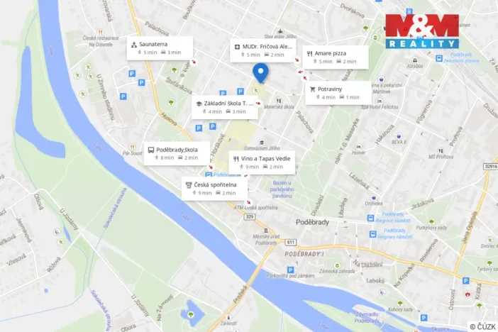 Pronájem bytu 1+1, Poděbrady, Palachova, 35 m2