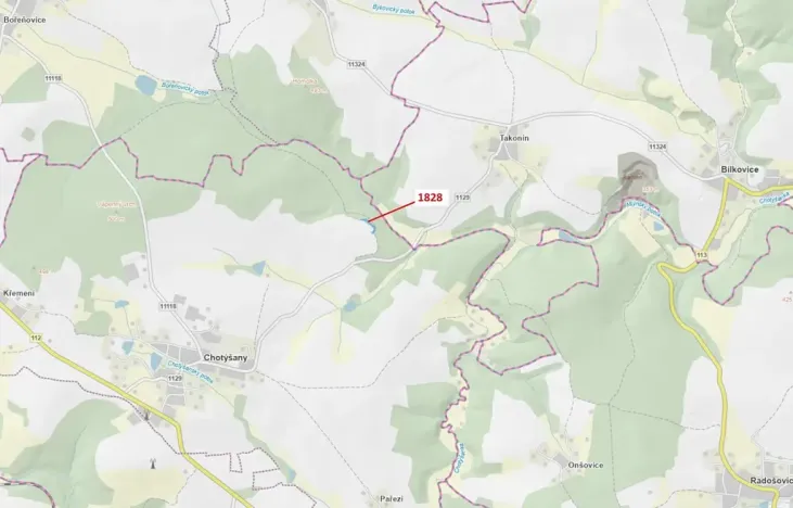 Dražba lesa, Chotýšany, 1841 m2