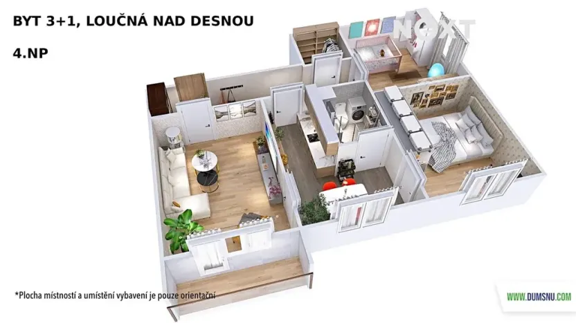 Prodej bytu 3+1, Loučná nad Desnou, 74 m2