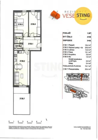 Prodej bytu 3+kk, Praha, Škrábkových, 75 m2