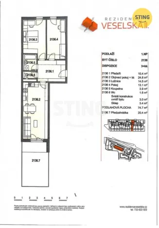 Prodej bytu 3+kk, Praha, Škrábkových, 75 m2