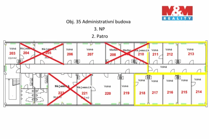 Pronájem kanceláře, Hradec Králové - Nový Hradec Králové, Brněnská, 40 m2