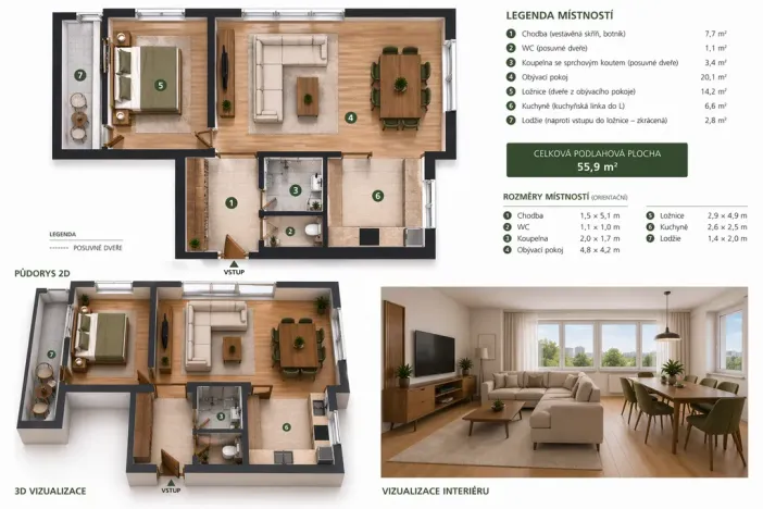 Pronájem bytu 2+1, Mladá Boleslav - Mladá Boleslav II, Havlíčkova, 63 m2