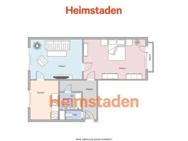 Pronájem bytu 2+1, Ostrava - Mariánské Hory, Mládí, 50 m2