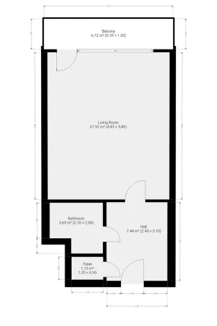 Pronájem bytu 1+kk, Praha - Stodůlky, Petržílkova, 43 m2