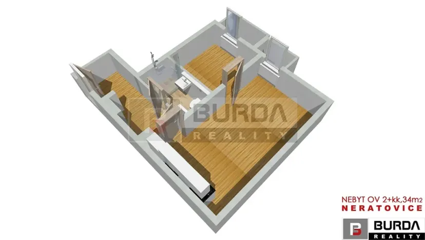 Pronájem bytu 2+kk, Neratovice, 35 m2