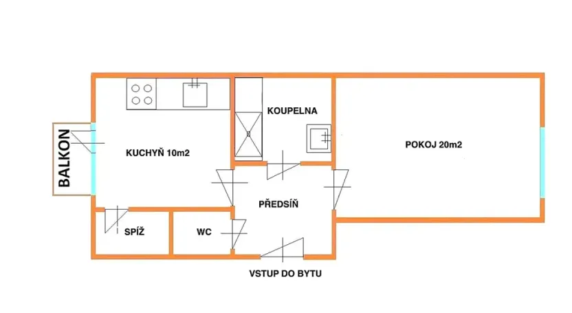 Pronájem bytu 1+1, Brno, Venhudova, 40 m2