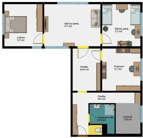 Prodej bytu 4+1, Český Těšín, Slezská, 83 m2