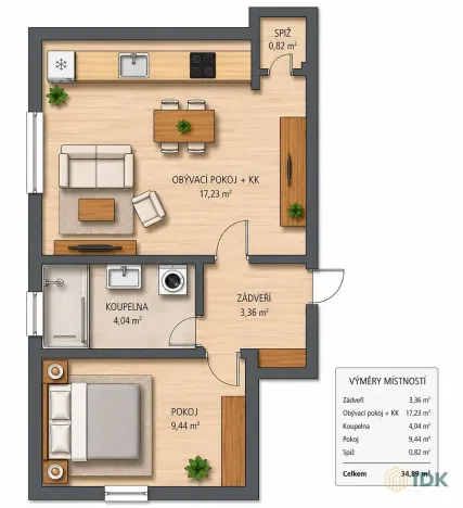 Pronájem bytu 2+kk, Řevnice, V Luhu, 35 m2