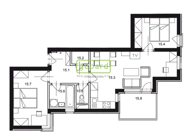 Pronájem bytu 3+kk, Praha, Vladycká, 55 m2
