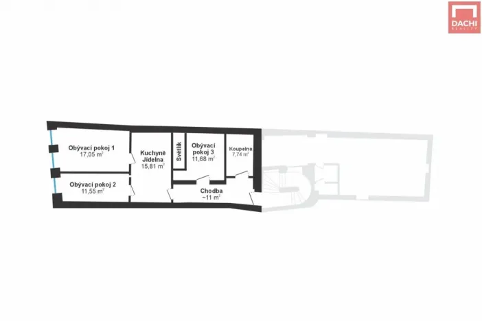 Pronájem bytu 3+1, Olomouc, Ztracená, 75 m2