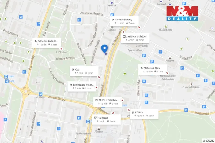 Pronájem bytu 2+1, Most, tř. Budovatelů, 61 m2