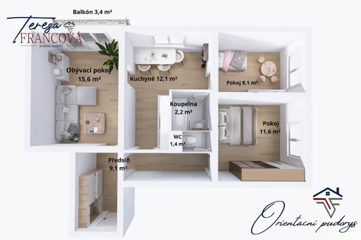 Prodej bytu 3+1, Olomouc, Foerstrova, 59 m2