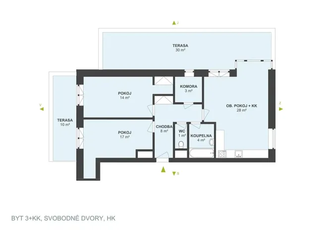 Prodej bytu 3+kk, Hradec Králové, K Meteoru, 77 m2