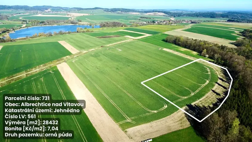 Prodej pole, Albrechtice nad Vltavou, 28432 m2