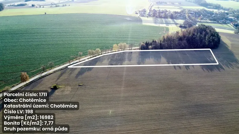 Prodej pole, Chotěmice, 16982 m2