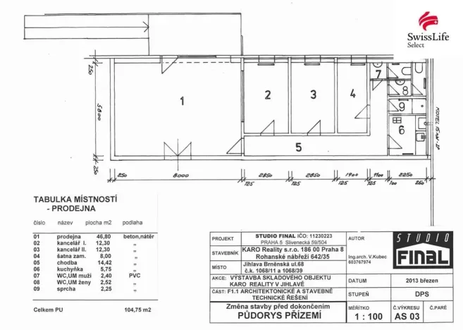 Pronájem skladu, Jihlava, Brněnská, 789 m2