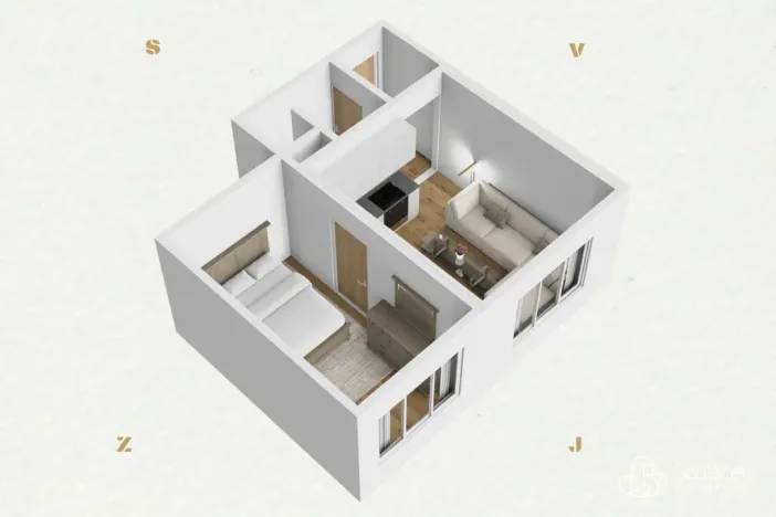 Pronájem bytu 1+1, Sokolov, Kosmonautů, 38 m2
