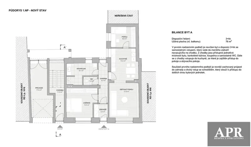 Prodej bytu 3+kk, Hluk, Antonínská, 76 m2