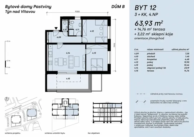 Prodej bytu 3+kk, Týn nad Vltavou, Na pastvinách, 64 m2