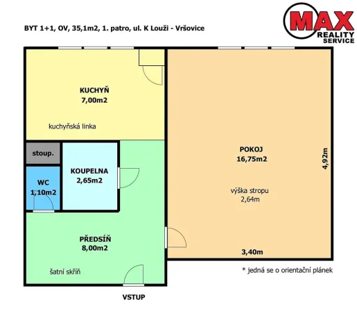 Pronájem bytu 1+1, Praha - Vršovice, K louži, 35 m2