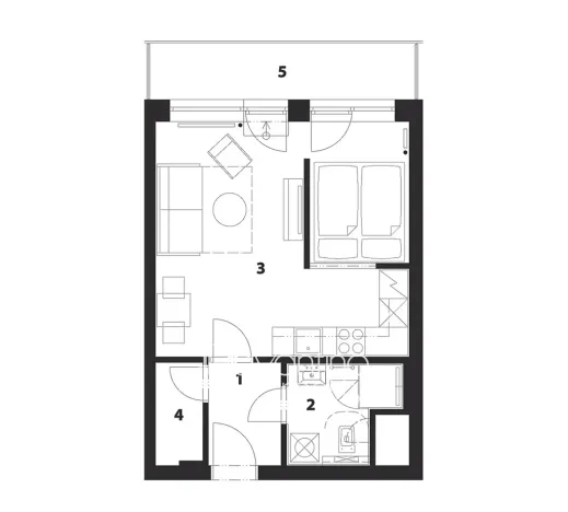 Pronájem bytu 1+kk, Brno, Spolková, 38 m2