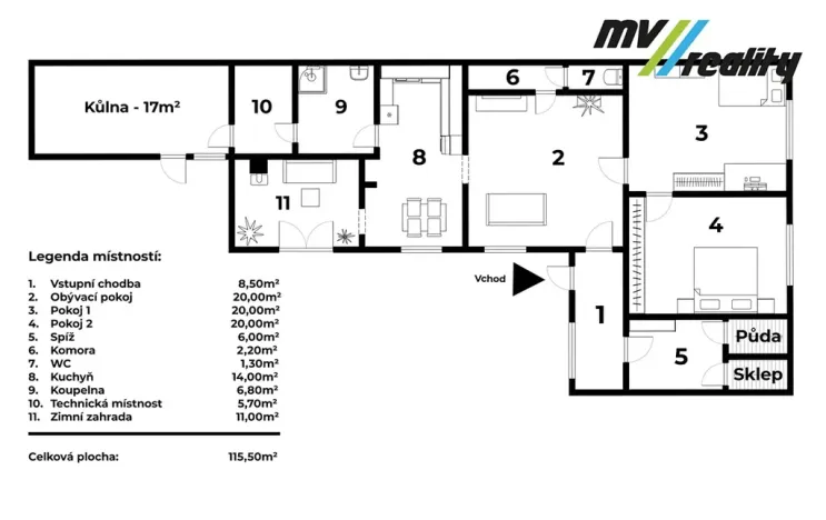 Prodej rodinného domu, Velké Přítočno, 115 m2