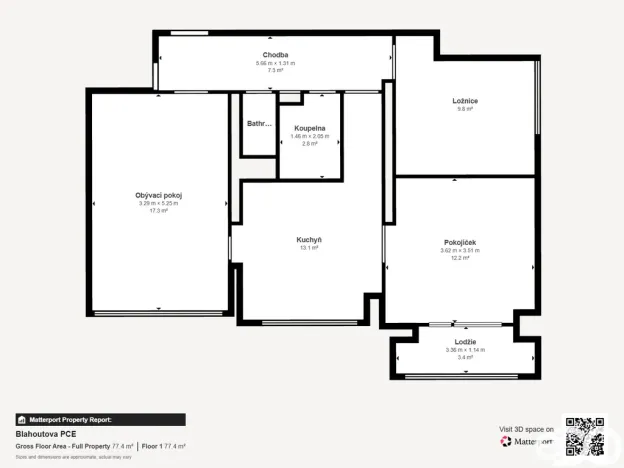 Prodej bytu 3+1, Pardubice, Blahoutova, 71 m2