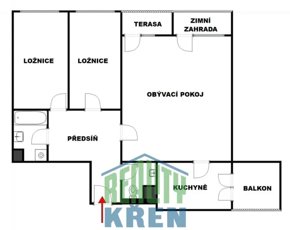Prodej bytu 3+1, Praha - Troja, Velká skála, 97 m2