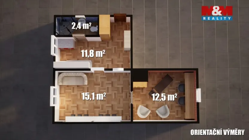 Prodej bytu 2+1, Velké Březno, Děčínská, 43 m2