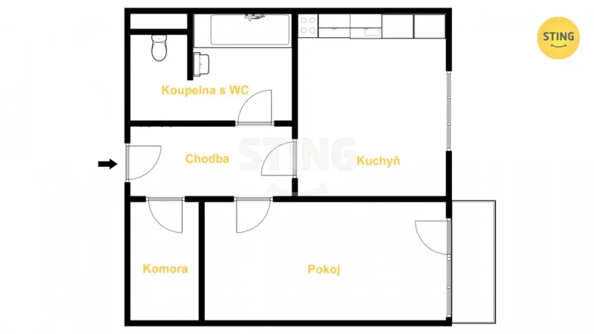 Prodej bytu 1+1, Jihlava, Na Vyhlídce, 42 m2