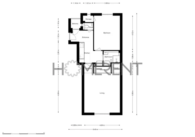 Pronájem bytu 2+1, Praha - Břevnov, 8. listopadu, 53 m2